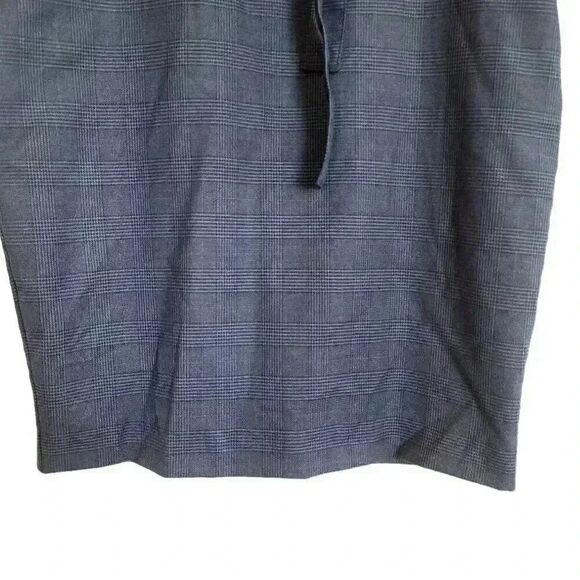 Banana Republic Women's Navy Poly/Rayon/Spandex Plaid Pencil Skirt w Tie Belt & - Picture 3 of 10